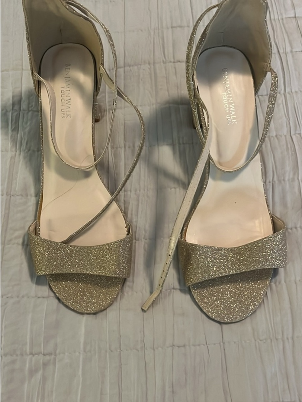 Benjamin Walk Glitter Gold Ankle-Strap Sandals